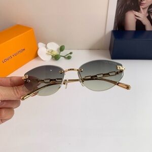 Louis Vuitton Gold and Gray Women's Sunglasses